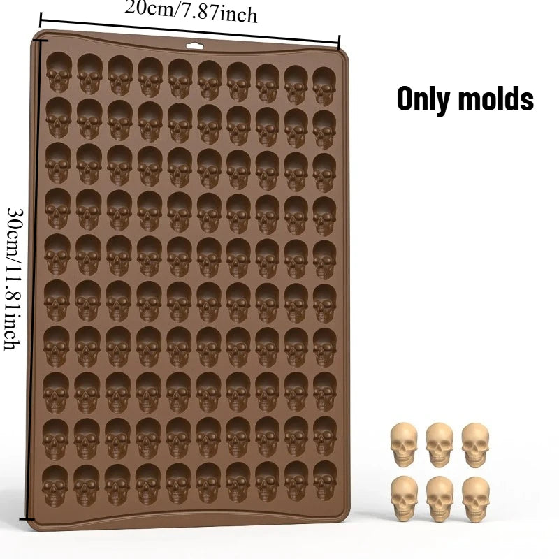 1pcs Creative Gingerbread Man Biscuit Mold 100 Hole Silicone Baking Biscuit Mold Mini Pet Dog Snack Biscuit DIY Chocolate Mold Oasis Select Skeleton