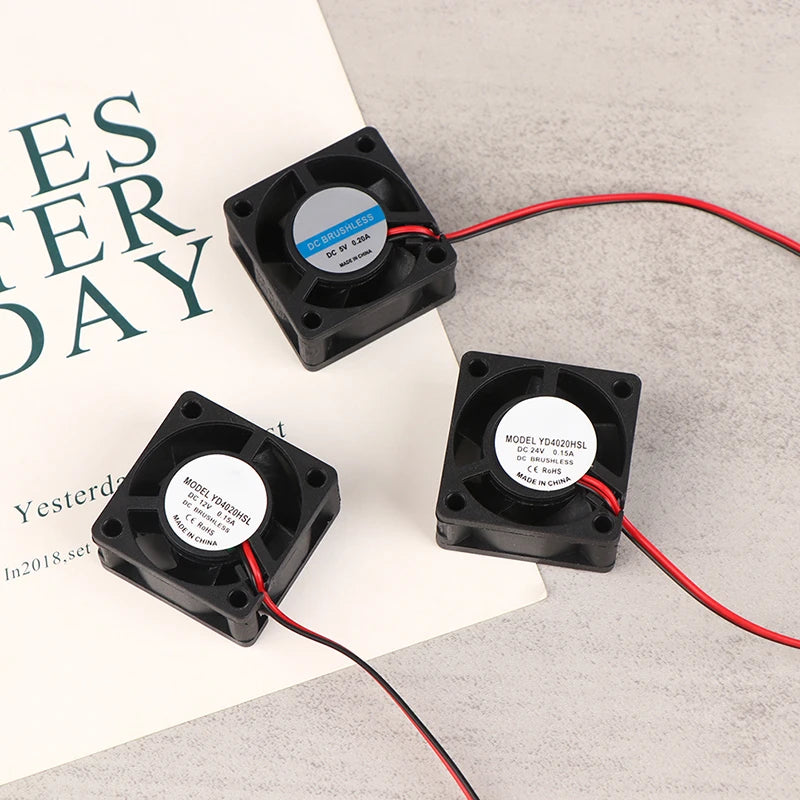 1pc DC 5V/12V/24V Computer CPU Cooler Mini Cooling Fan 40MM 40x40x20 Small Exhaust Fan for ender 3 CR10 3D Printer 2pin DC4020 Oasis Select