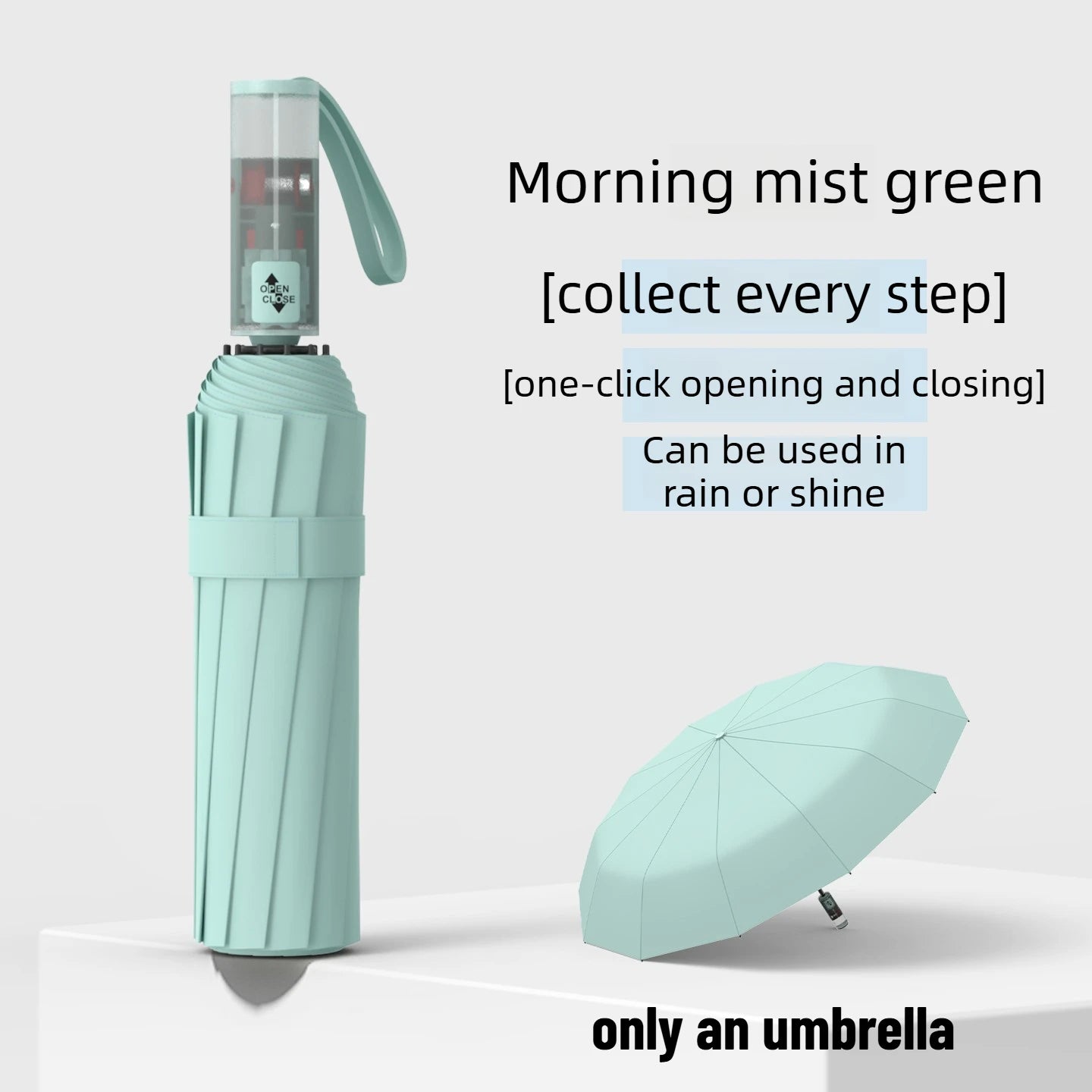 Wind Resistant Automatic Umbrella Foldable Sun Rain Accessory Thickened Durable Design Portable UV Blocking Parasol Oasis Select Green 72 fiberglass 12K iron