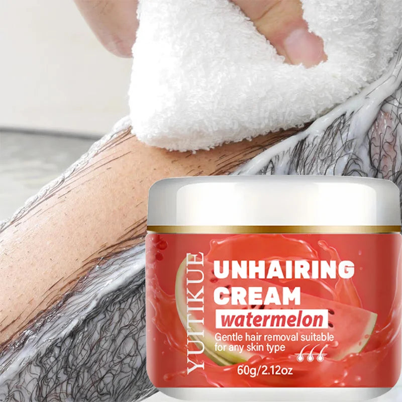 YUITIKUE Watermelon Depilatory Cream - Natural Extract, Dissolve Hair Roots for Silky Smooth Skin 60g Oasis Select Default Title