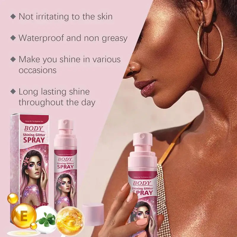 Shimmery Spray Shiny Glitter Spray Hair Shimmery Glitter Spray Hair And Body Washable Temporary Hair Body Glitter Color Spray Oasis Select