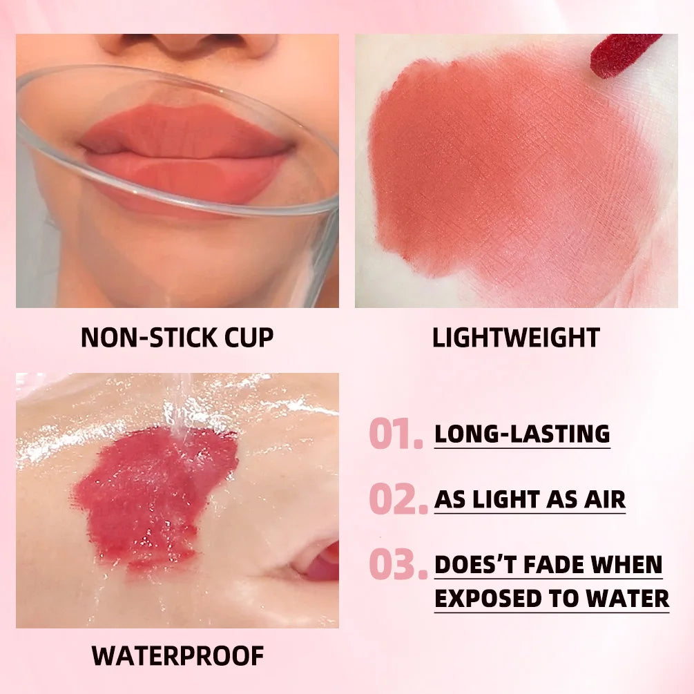 QIBEST 24 Colors Matte Lipgloss Waterproof Lasting Liquid Lipstick Nude Purple Lip Tint Makeup Lip Glaze Cosmetics Red Lip Stain Oasis Select