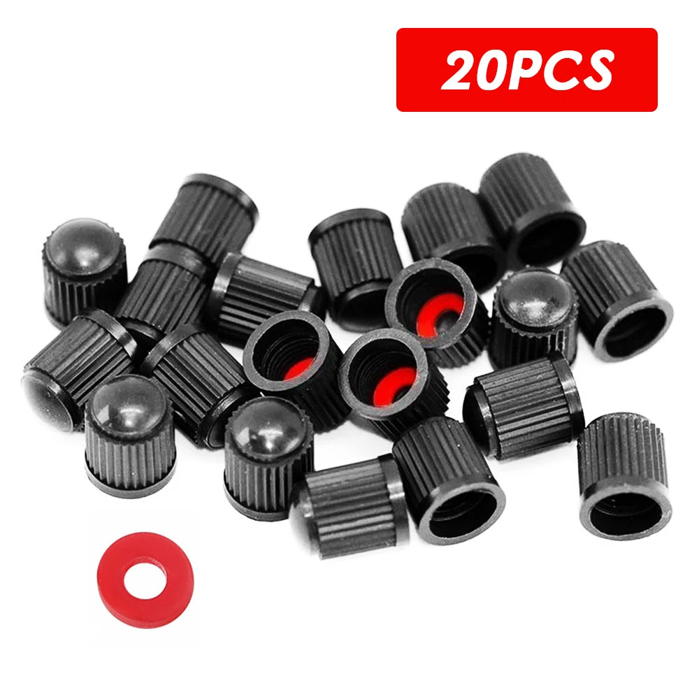 Tire Valve Dust Caps Stem Covers Plastic Car Wheel Tire Valve Tyre Stem Air Caps Auto Bike Bicycle Truck Motorcycle Accessories Oasis Select 20Pcs Black