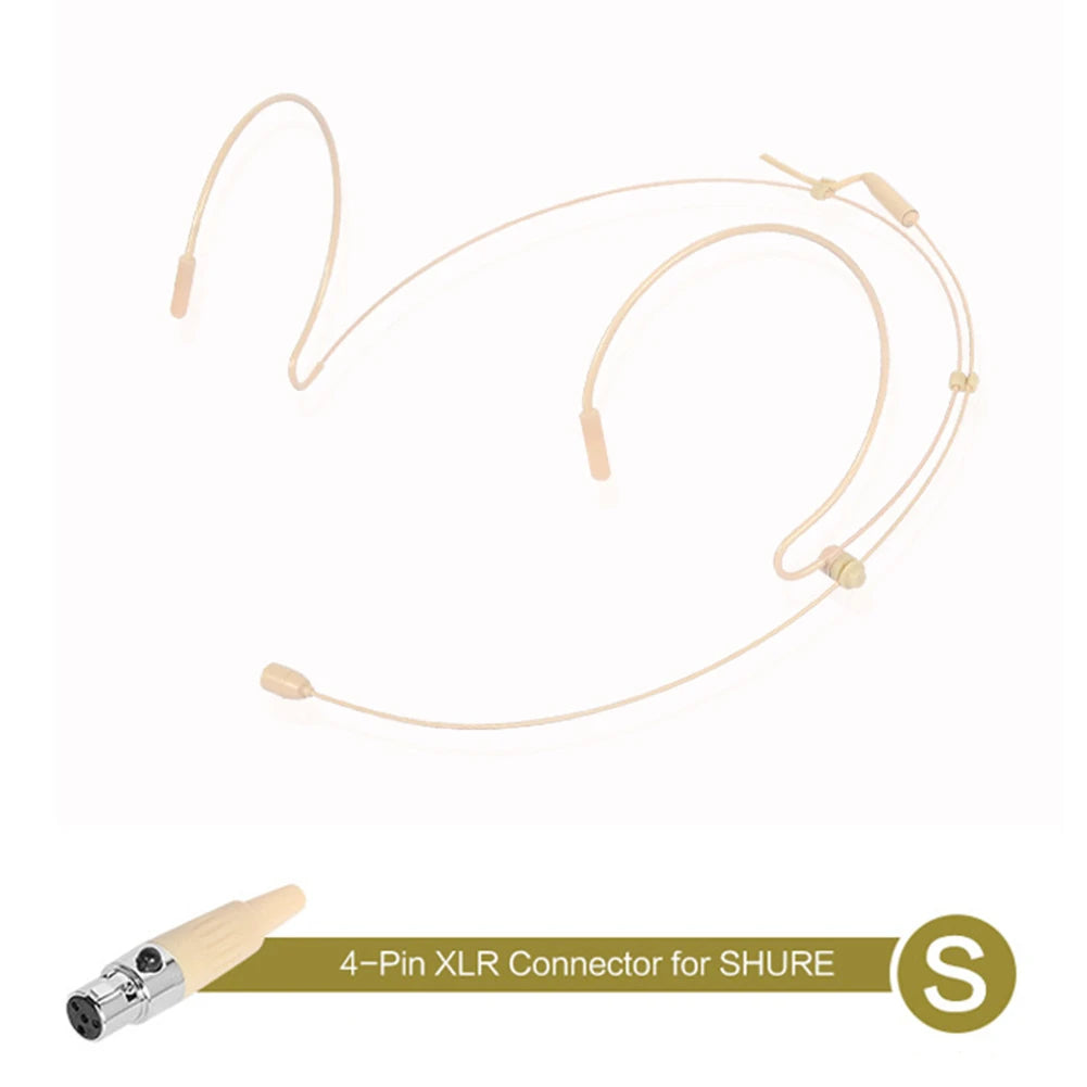 Double-Earhook Headset Microphone Headworn Omnidirectional Condenser Cartridge Microphone For Sennheiser For Shure Wireless Oasis Select S For Shure