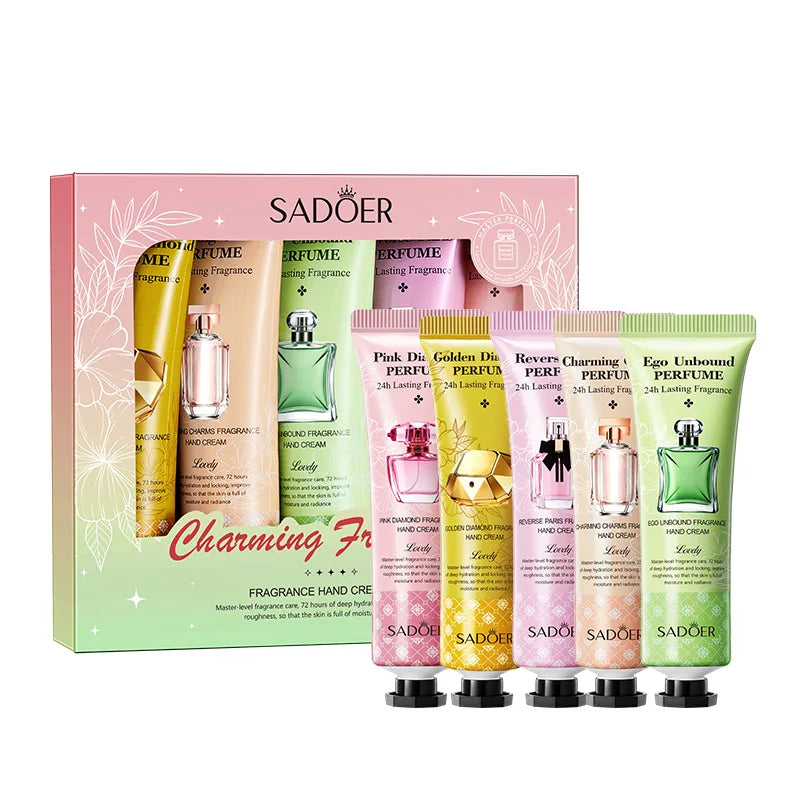 SADOER 5-Piece Fragrance Hand Cream Gift Set – 5 x 30g Hand Cream Set Oasis Select 1 Box 5 Pieces