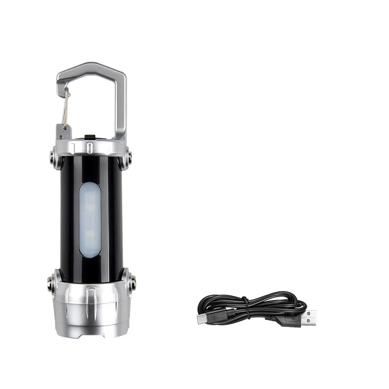 Mini COB Keychain Flashlight USB-C Rechargeable | Red Blue Strobe