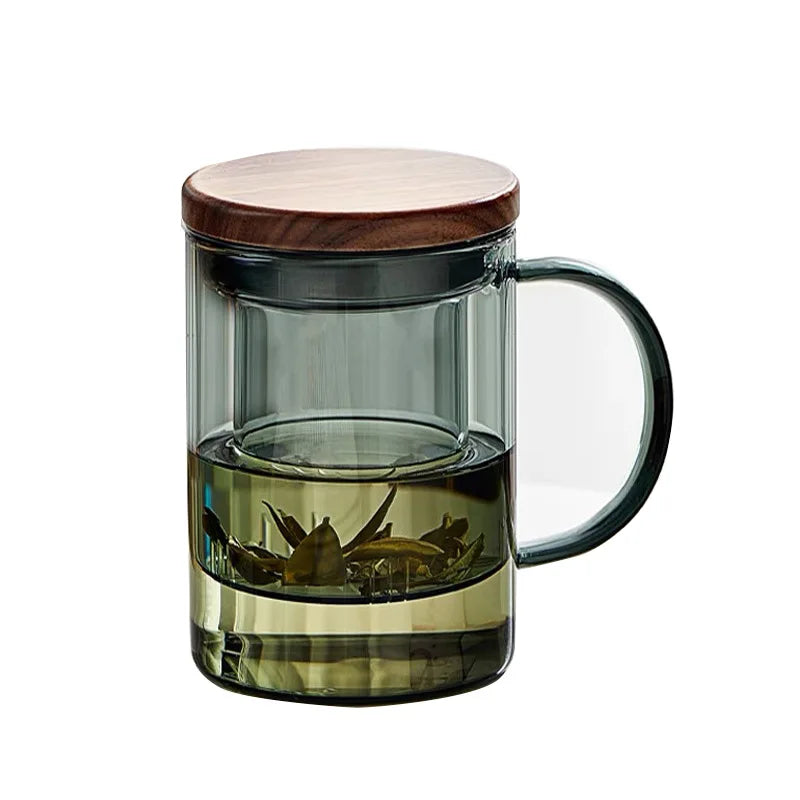 Heat Resistant Glass Filter Tea Cup with Tea Strainer Infuser Flower Kettle Kung Fu Teaware Set Puer Oolong Pot Home Drinkware Oasis Select 400ml