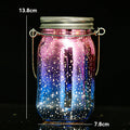 Carved Solar-powered Mason Bottle Garden Decoration Outdoor Courtyard Hanging Light Creative Atmosphere Portable Night Light Oasis Select Star red and blue