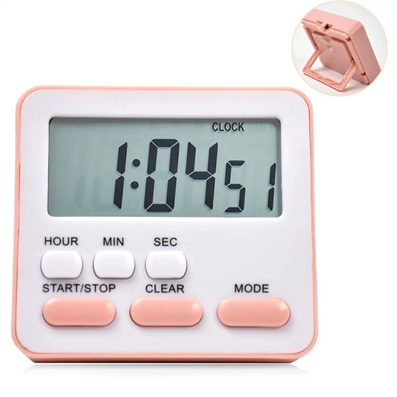 Silent Timer Small Digital Clocks Student Bedroom Study Timer Alarm for Kids Adults Boys Girls Classroom Grilling Baking Meeting Oasis Select