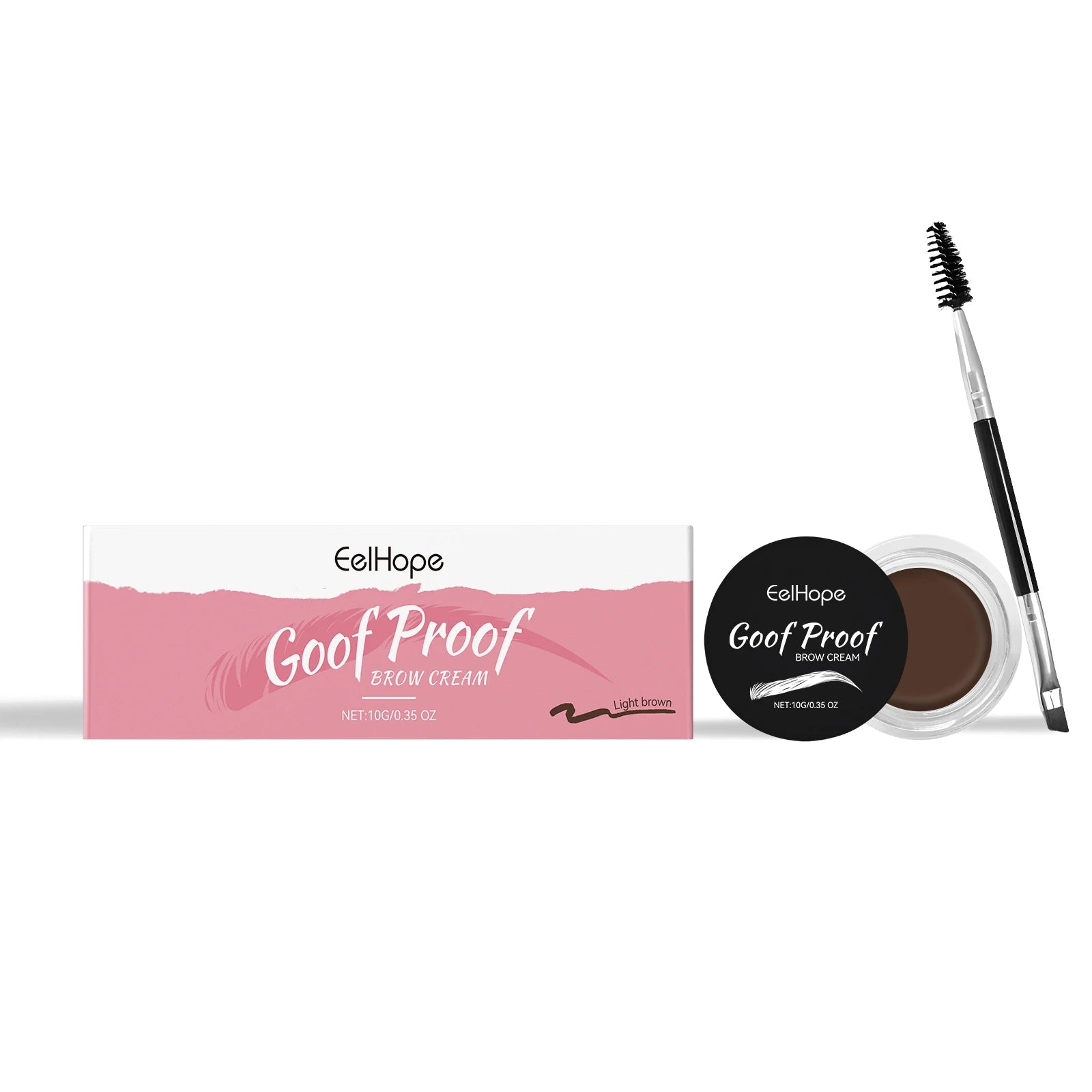 Eelhope Waterproof Eyebrow Tint Cream | Double-Ended Brush Eyebrow Tint Cream Oasis Select light brown
