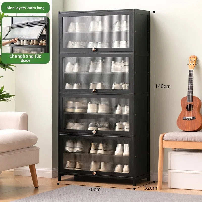 Shoe cabinet storage rack household modern door large capacity simple space saving ultra-thin solid wood Oasis Select Ninth floor 70