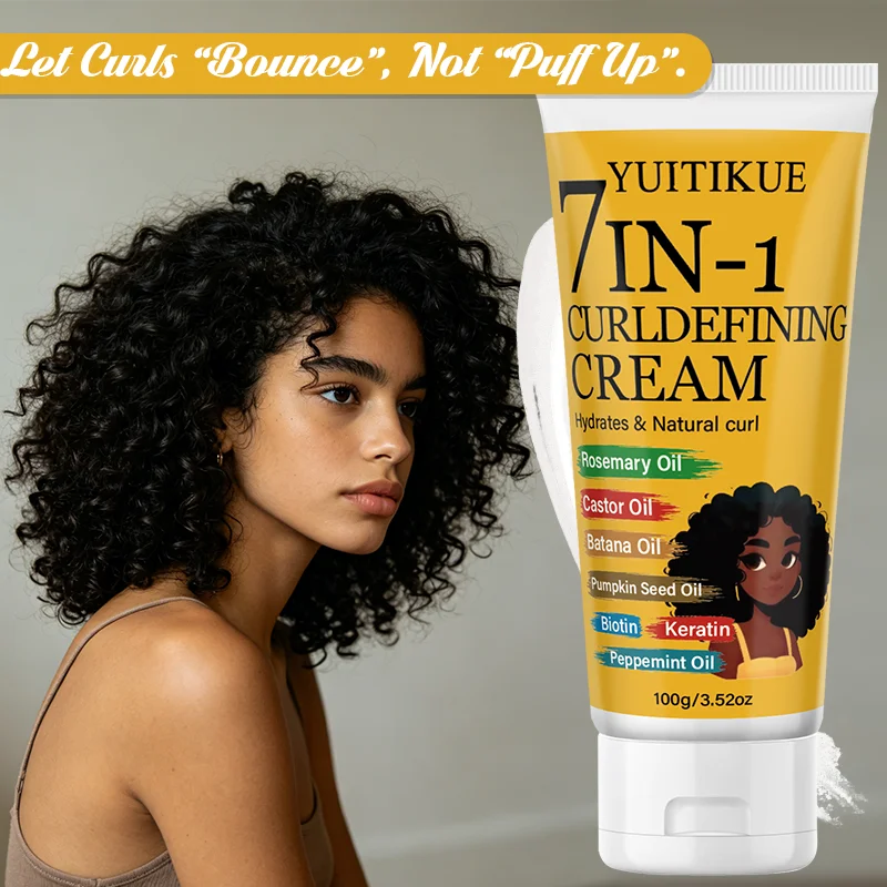 7-in-1 Curl Defining Cream – Batana Oil & Keratin Anti-Frizz