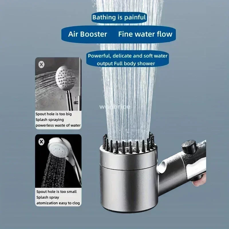 Strong Current Shower Head Powerful High Pressure Shower Head Adjustable Spray Massage Rain Faucet Shower Set Bathroom Oasis Select