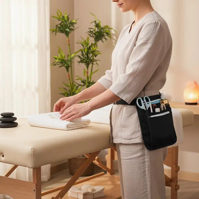 Adjustable Massage Bottle Bags Massage Oil Single/Double Holder Waist Belt Storage Bags Portable Comfortable Massage Waist Bags Oasis Select