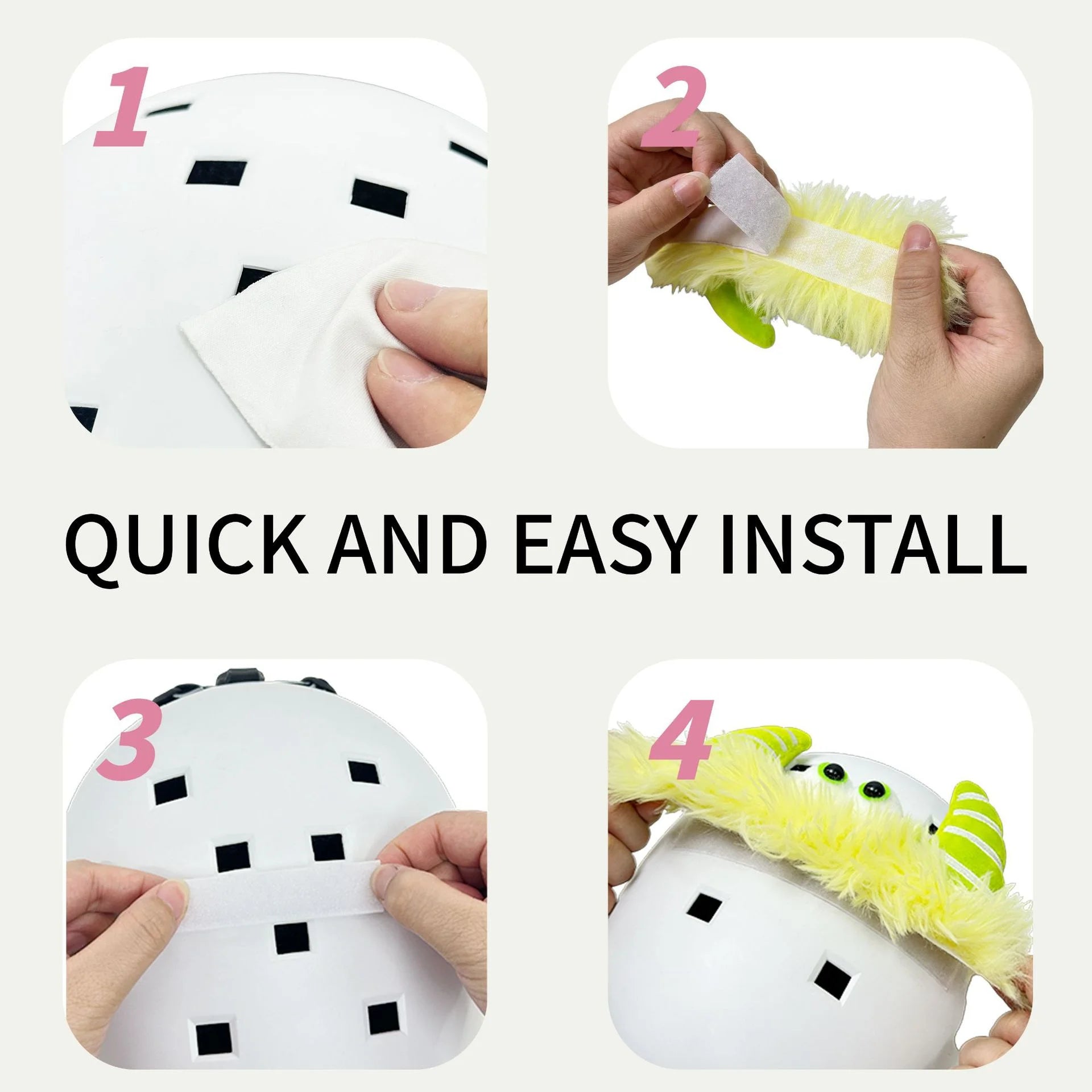 Fun helmet decorations, small monsters, outdoor personalized helmets, decorative ears, three-dimensional plush cute ski helmets Oasis Select