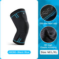 1pcs Summer Outdoor Sports Cycling Football Basketball Knitted Knee Pads Breathable Comfortable Non Slip Protective Gear Oasis Select Blue L
