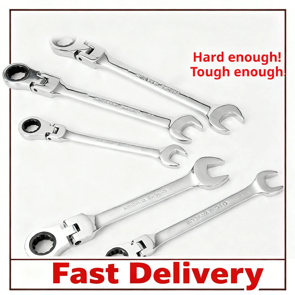 8–18mm Flexible Head Ratchet Wrench | 72-Tooth Vanadium Steel
