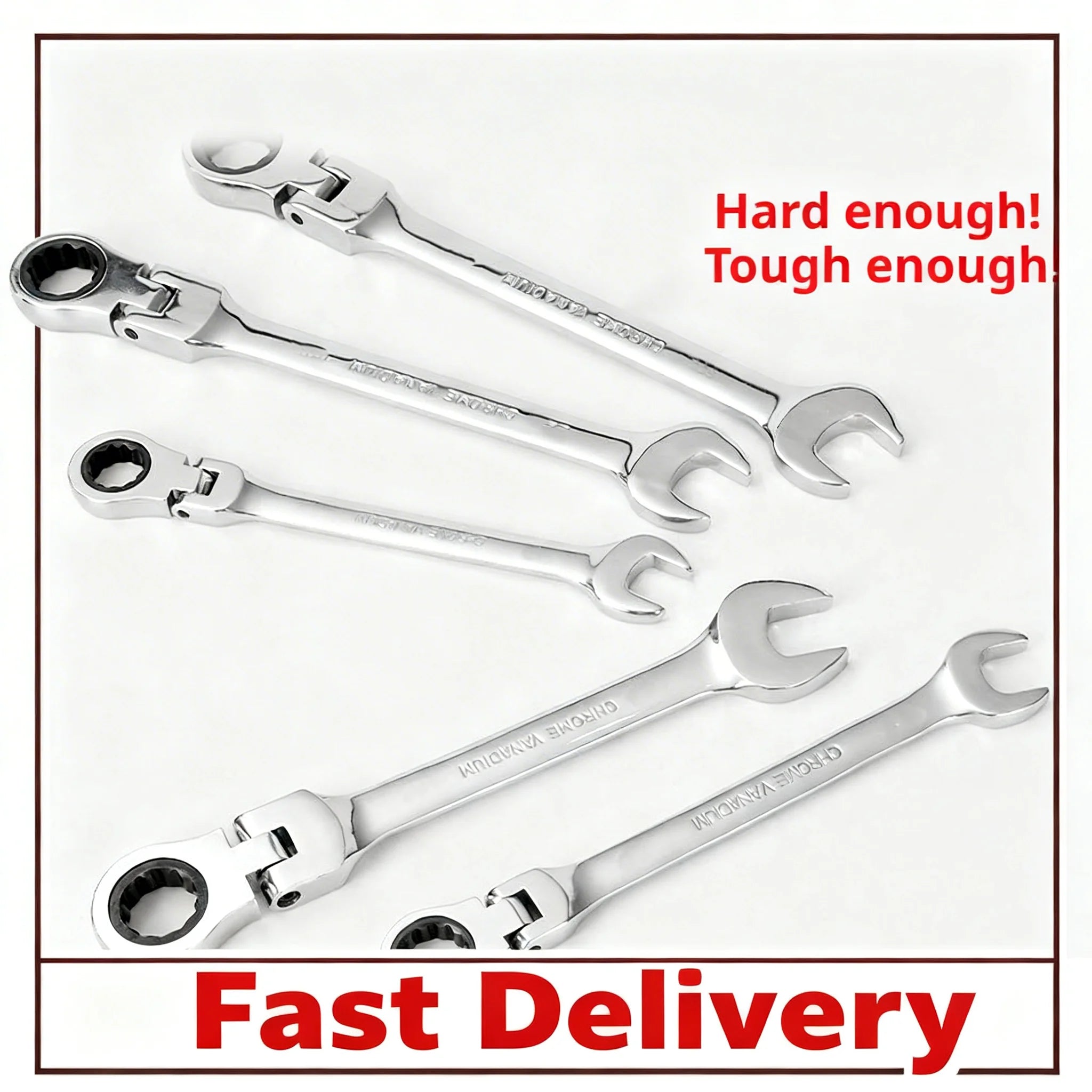 8–18mm Flexible Head Ratchet Wrench | 72-Tooth Vanadium Steel