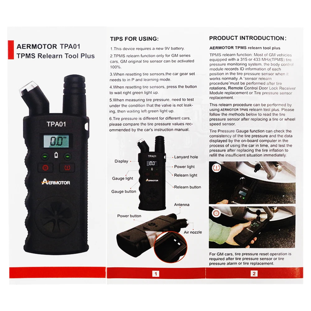 2-in-1 TPMS Reset Tool & Digital Tire Pressure Gauge | TPA01 TPMS Reset Tool Oasis Select
