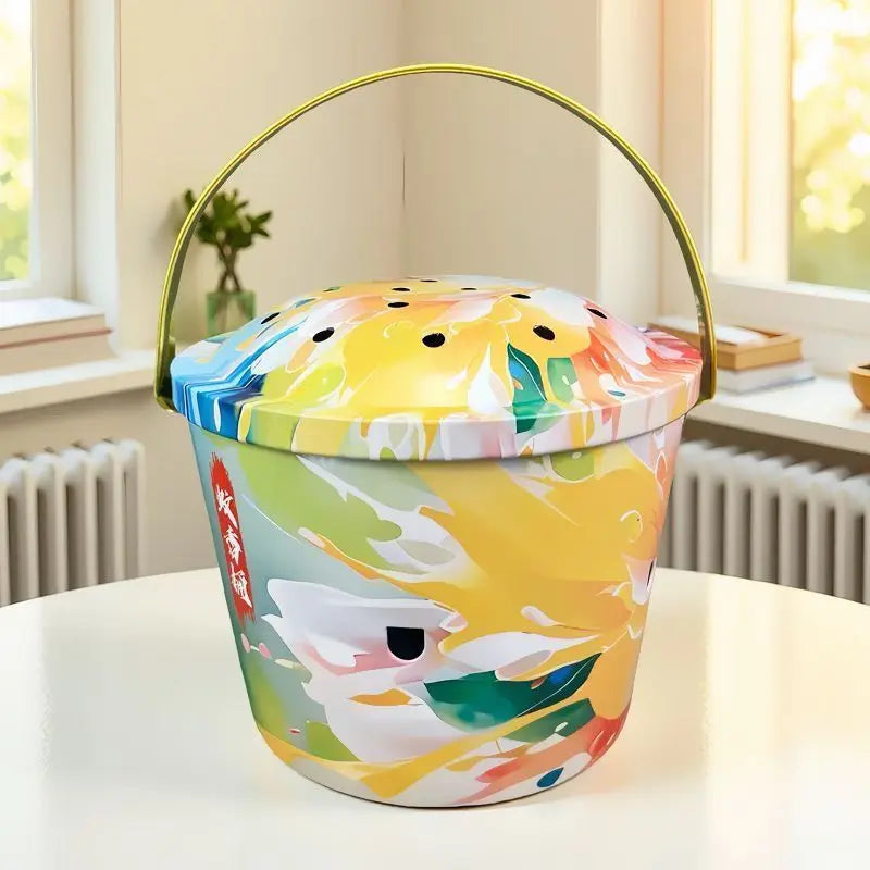 Home with Lid Anti-heat Mosquito Incense Bucket - Great Outdoor Camping Tool with Lid for Carrying Random colors Oasis Select