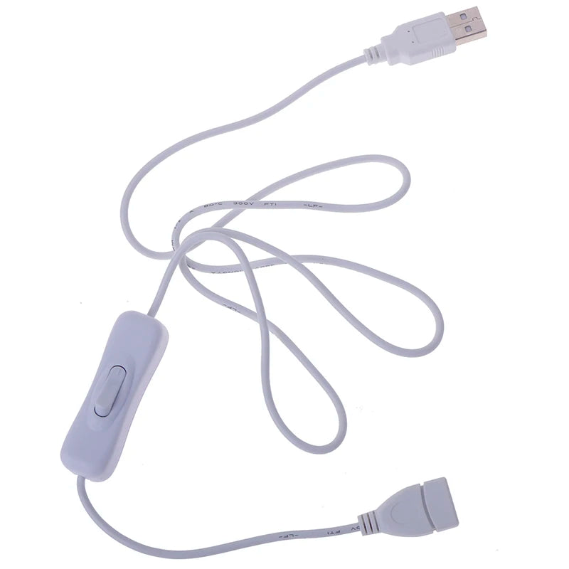 1Pc 1m USB Cable with Switch ON/OFF Cable Extension Toggle for USB Lamp USB Fan Oasis Select