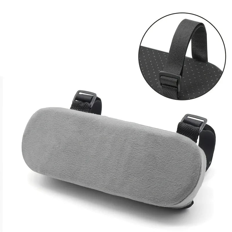 2pcs Office Chair Armrest Cushions - Ergonomic Elbow Pillows with Breathable Perforated Design, Adjustable Straps & Soft Padding Oasis Select 2pcs grey