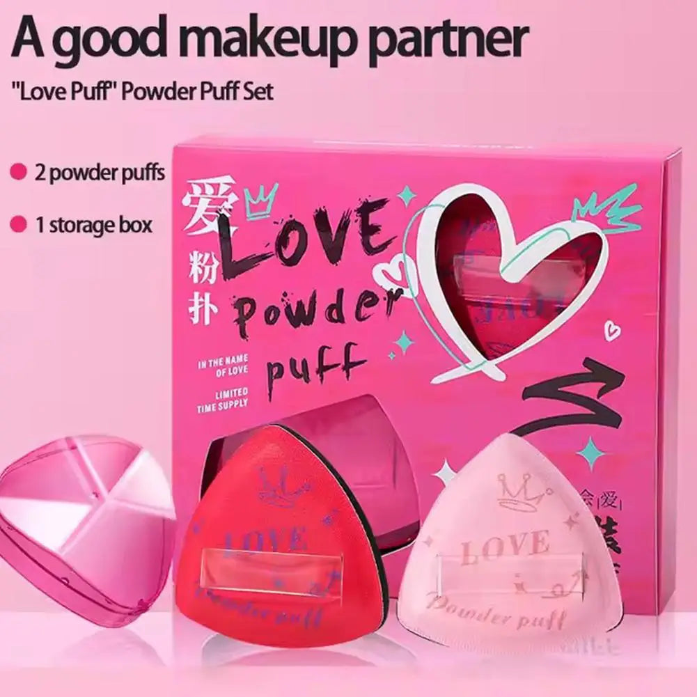 Dual-purpose Powder Puff & Beauty Blender Sponge Triangle Makeup Sponge For Face & Body, Flawless Finish Setting Powder Puff Set Oasis Select