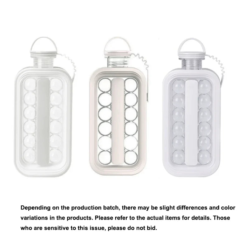 Portable 2in1 Folding Ice Maker Water Bottle with Creative Ice Cube Mold Ice Hockey Lattice Kitchen Bar Gadgets Ice Making Tool Oasis Select