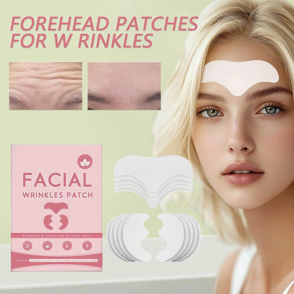 5pcs Forehead Patches 5pcs Smile Line Patches Face Lifting Firming Sticker Wrinkle Removal Patch Anti-Wrinkle Lift Up Tape Oasis Select