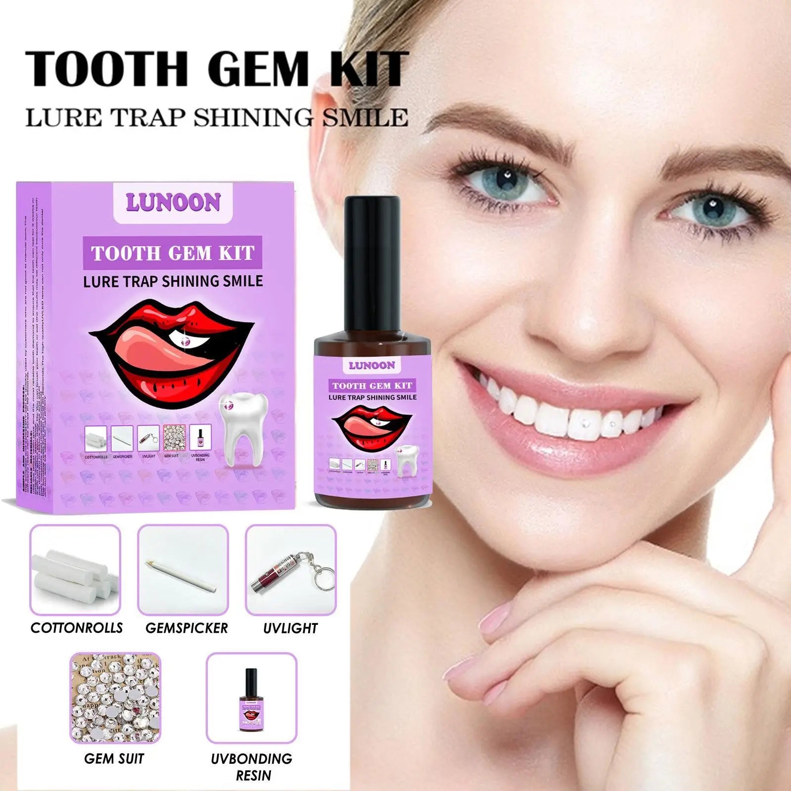 DIY Tooth Gem Kit – Crystals, UV Glue & LED Light Tooth Gem Kit Oasis Select