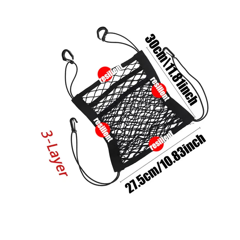 Elastic Double Layer Motorcycle Cargo Net with Hooks | Luggage Net