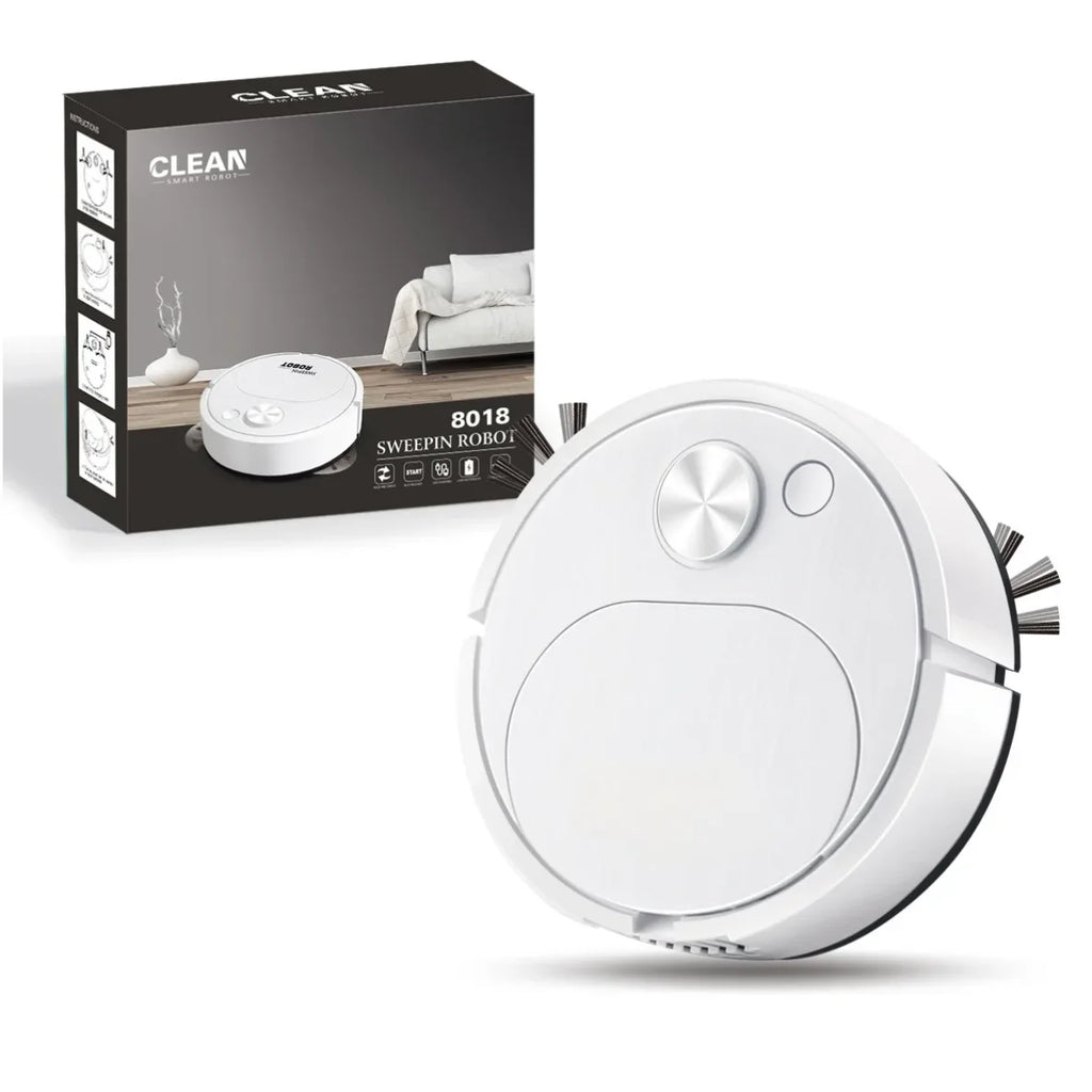Smart USB Sweeping Robot Vacuum Cleaner 3-in-1 Wireless Mopping 1800Pa Powerful Cleaning for Home Office Floors Oasis Select WHITE