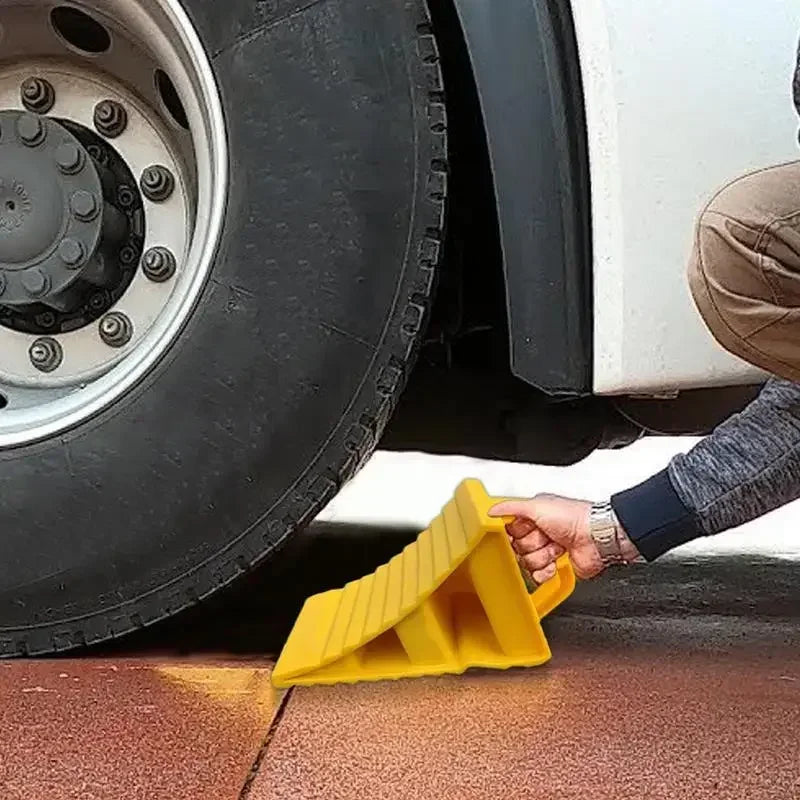 Car Trailer Wheel Chock Anti-slip Vehicle Truck Tire Stop Block with Handles Parking Wedges Car Stopper Wheel Alignment Block Oasis Select