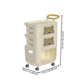 3/4-Tier Rolling Storage Organizer Large Capacity Sealed Drawers Space-Saving Dust-Proof for Snacks/Toys Oasis Select Cream-3 Layers