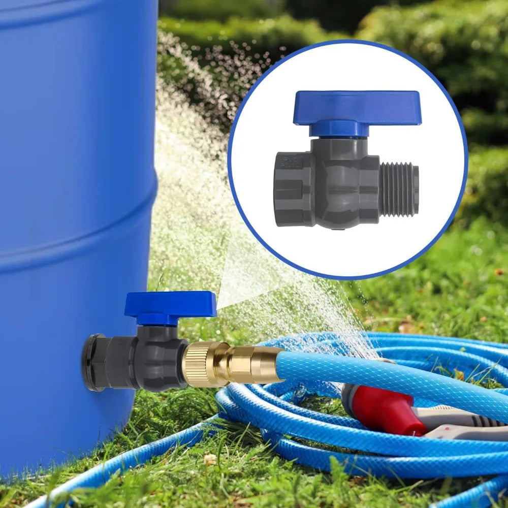1Set 3/4GHT PVC Aquarium Fish Tank Connector Inlet Water Drain Pipe Joint Valve Irrigation Water Tank Bulkhead Fittings Oasis Select