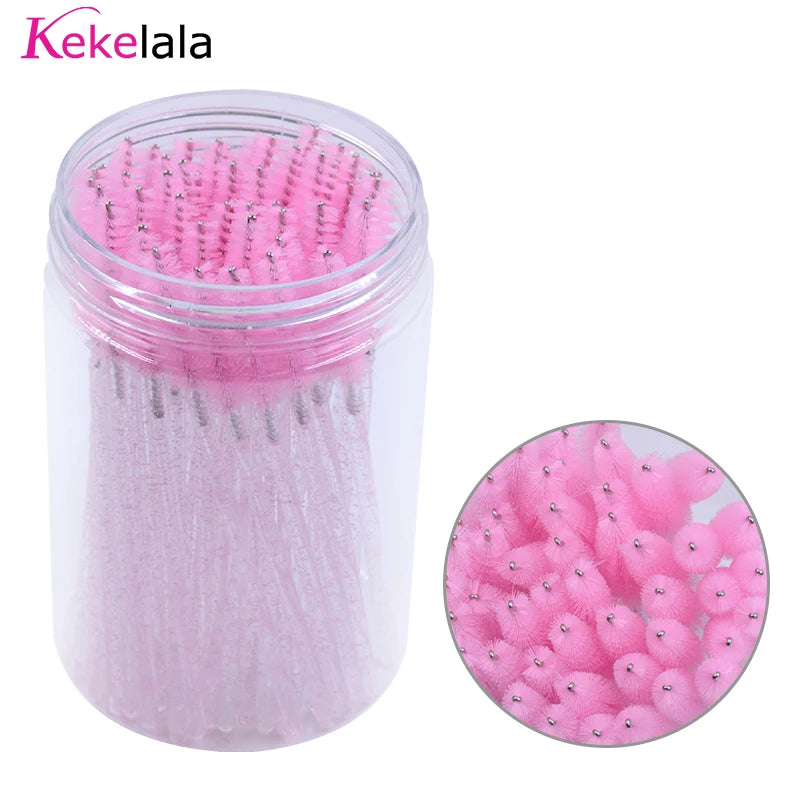50pc Disposable Mascara Wands & Spoolie Brushes in Bottle Mascara Wand Spoolies Oasis Select pink in bottle