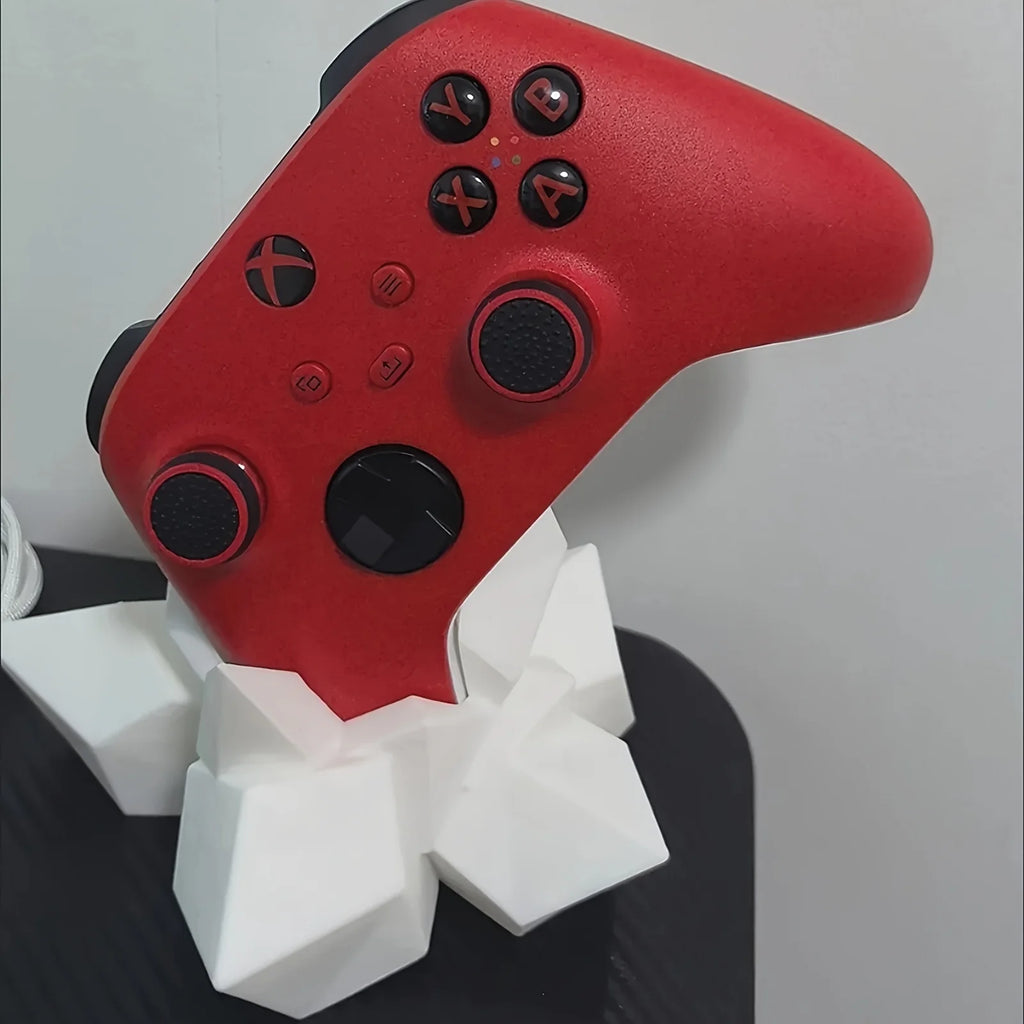 3D Printed Crystal Game Controller Stand Holder Compatible with Xbox PS4 PS5 Switch Gaming Desk Decor Ornament Gift Oasis Select White