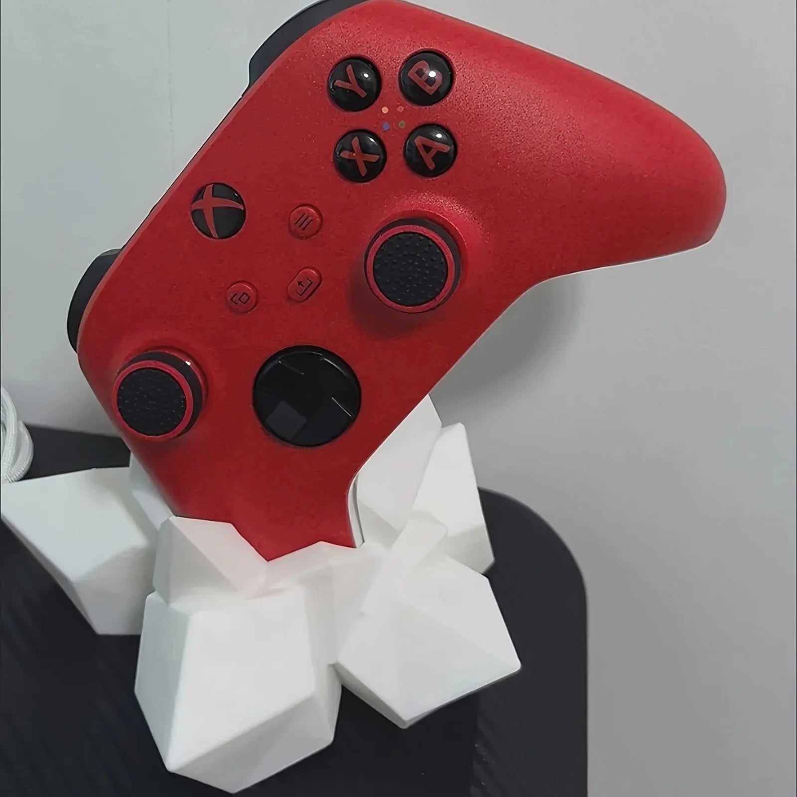 3D Printed Crystal Game Controller Stand Holder Compatible with Xbox PS4 PS5 Switch Gaming Desk Decor Ornament Gift Oasis Select White