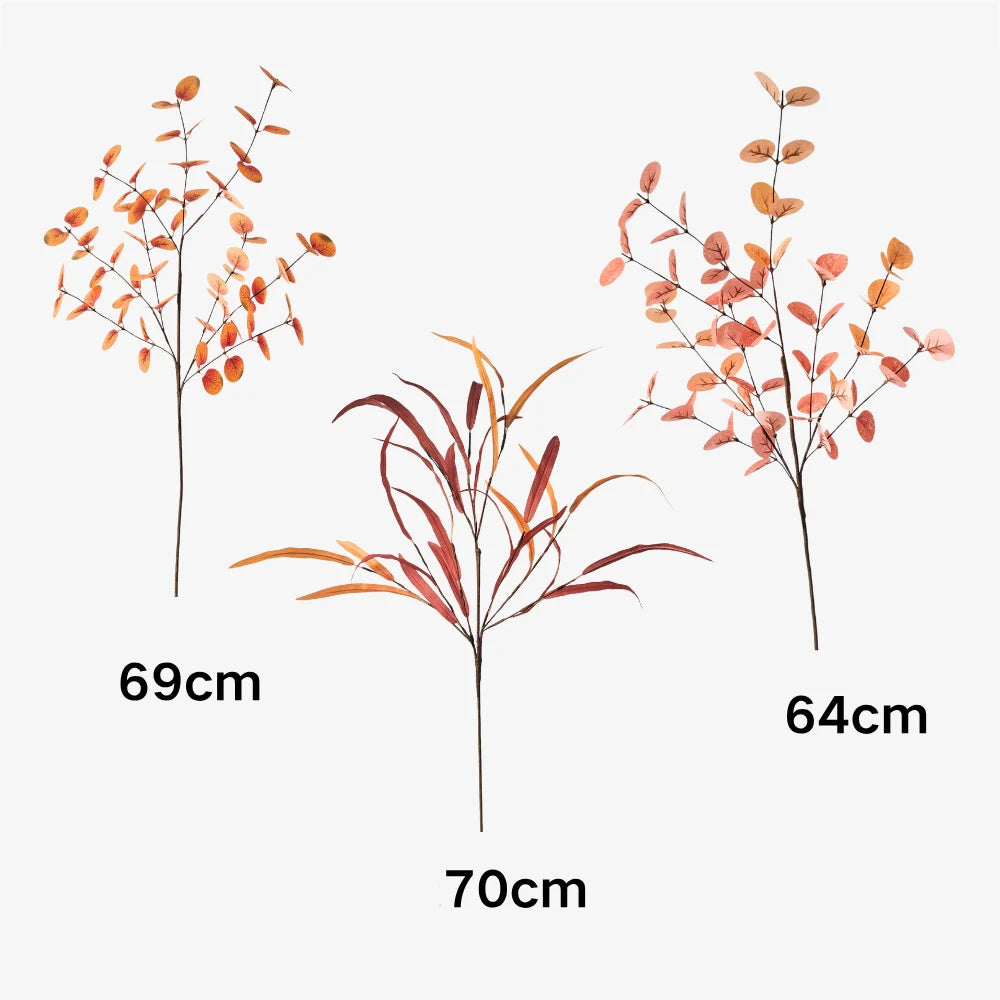 Artificial Plant Autumn Color Eucalyptus Long Branch Home Garden Decor Fake Leaves Wedding Party Decoration Ornaments Oasis Select