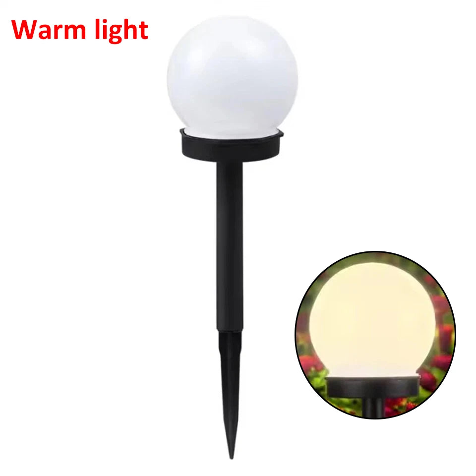 Solar Powered LED Garden Lights Stake Post Patio Path Outdoor Globe Lighting Lawn Ground Mounted Light Courtyard Lawn Lamp 2PCS Oasis Select warm light 2 PCS