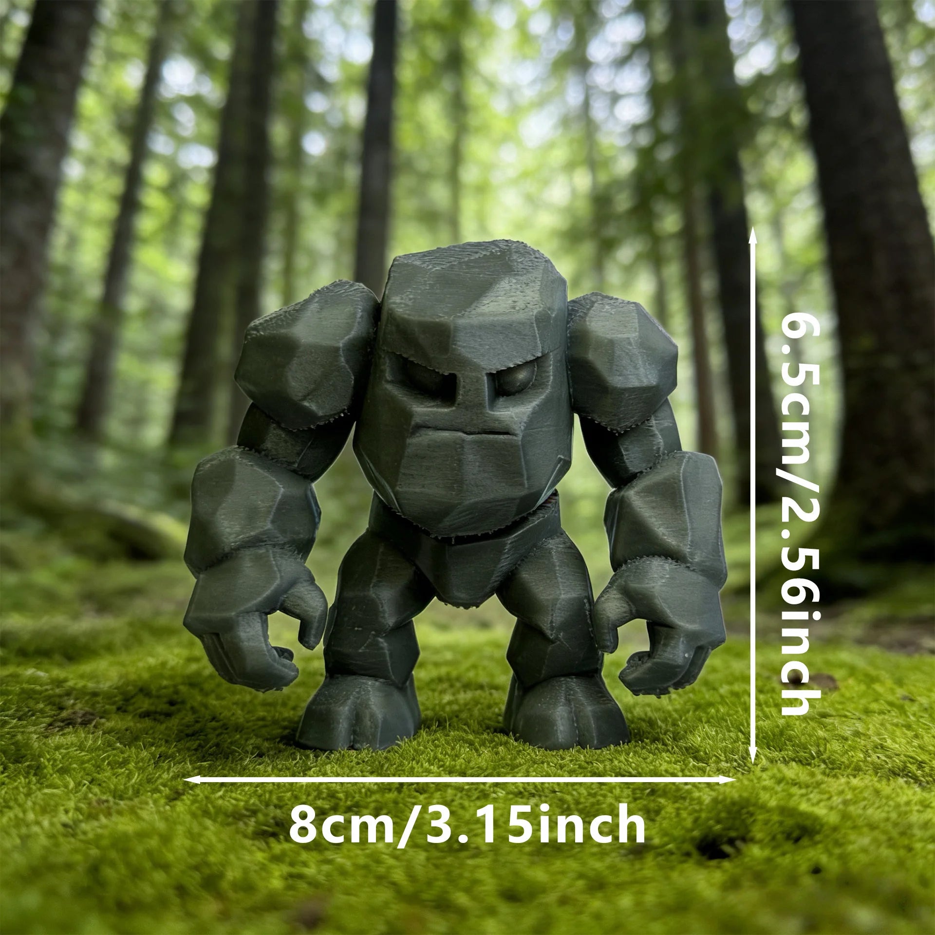 3D Printed Huge Rock Monster Statue Gothic Stone Creature Figurine Art Craft Ornament Decor for Desktop Home Bookshelf Display Oasis Select