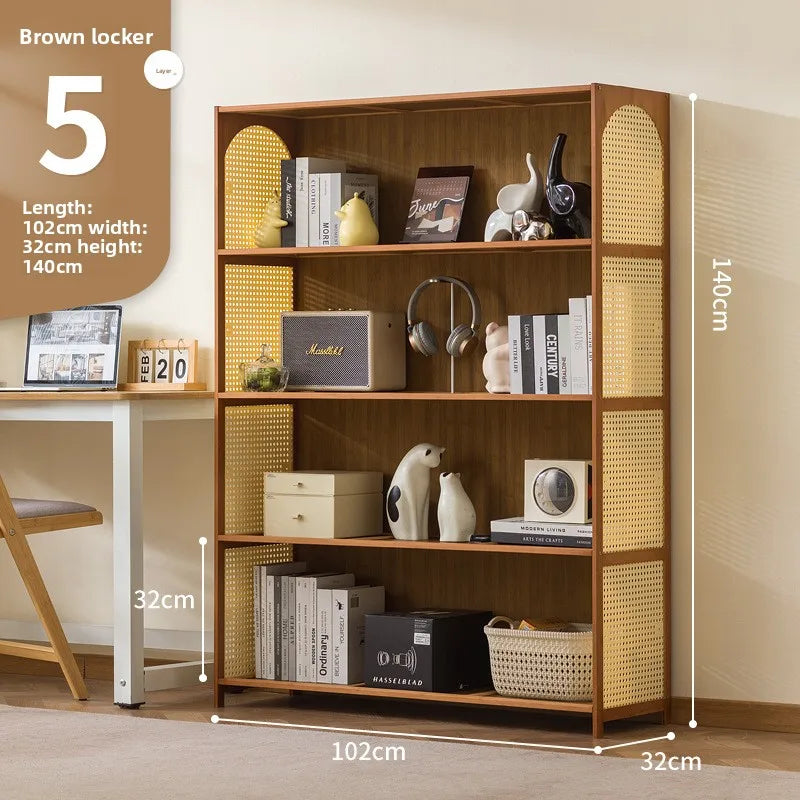 Bookcase Integrated Against Wall Student Household Bookshelf