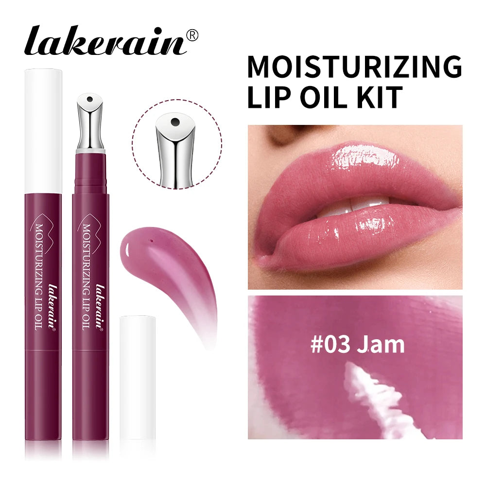Lakerain Moisturizing Lip Oil Reduce Lip Wrinkles Brightening Lip Serum Plumper Remove Sloughed-off Lips Skin Care Serum Primer Oasis Select