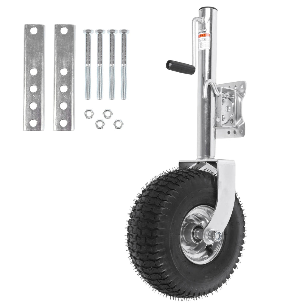 2000 lb Swivel Tongue Trailer Jack – 13.38" Wheel for RV & Boat Swivel Tongue Trailer Jack Oasis Select Silver United States