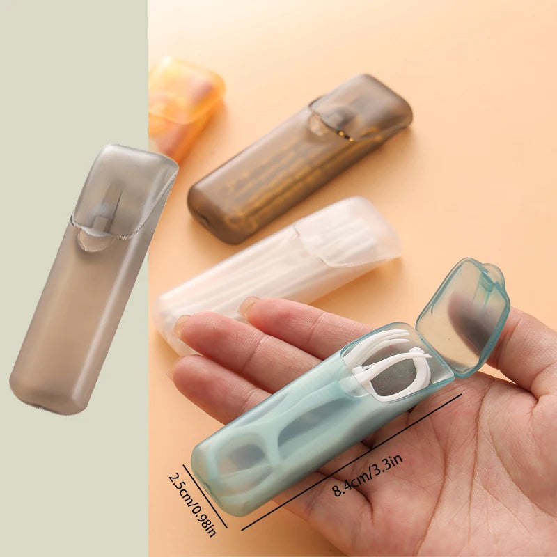 Portable Plastic Toothpick Case - Clear Toothpick Holder for Outdoor Travel, Kitchen, and Restaurant Supplies Oasis Select 1pc Brown style C