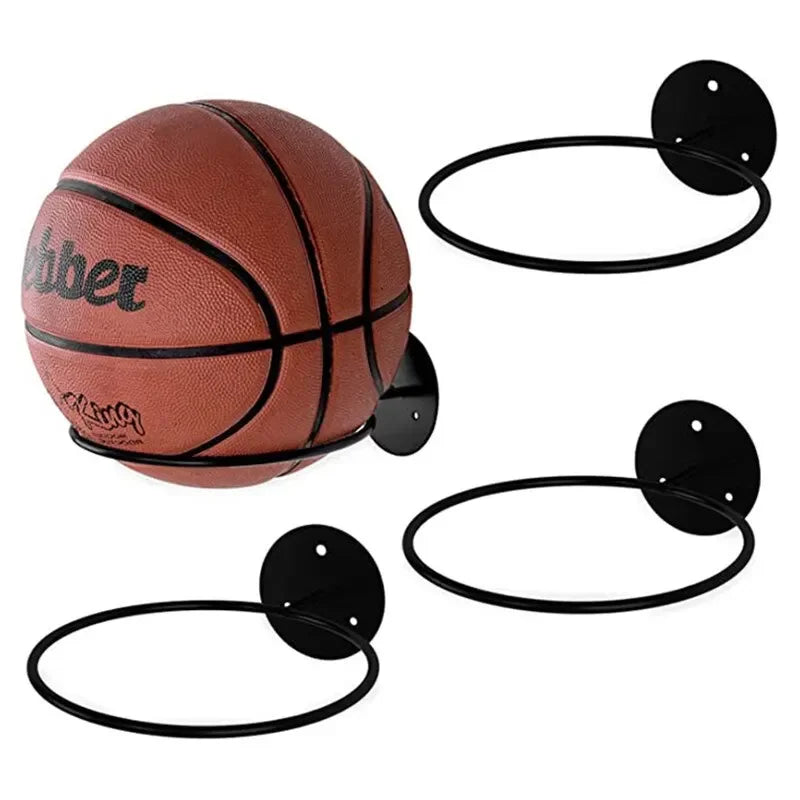 Wall Mounted Iron Ball Storage Rack – Basketball & Football Ball Storage Rack Oasis Select Black