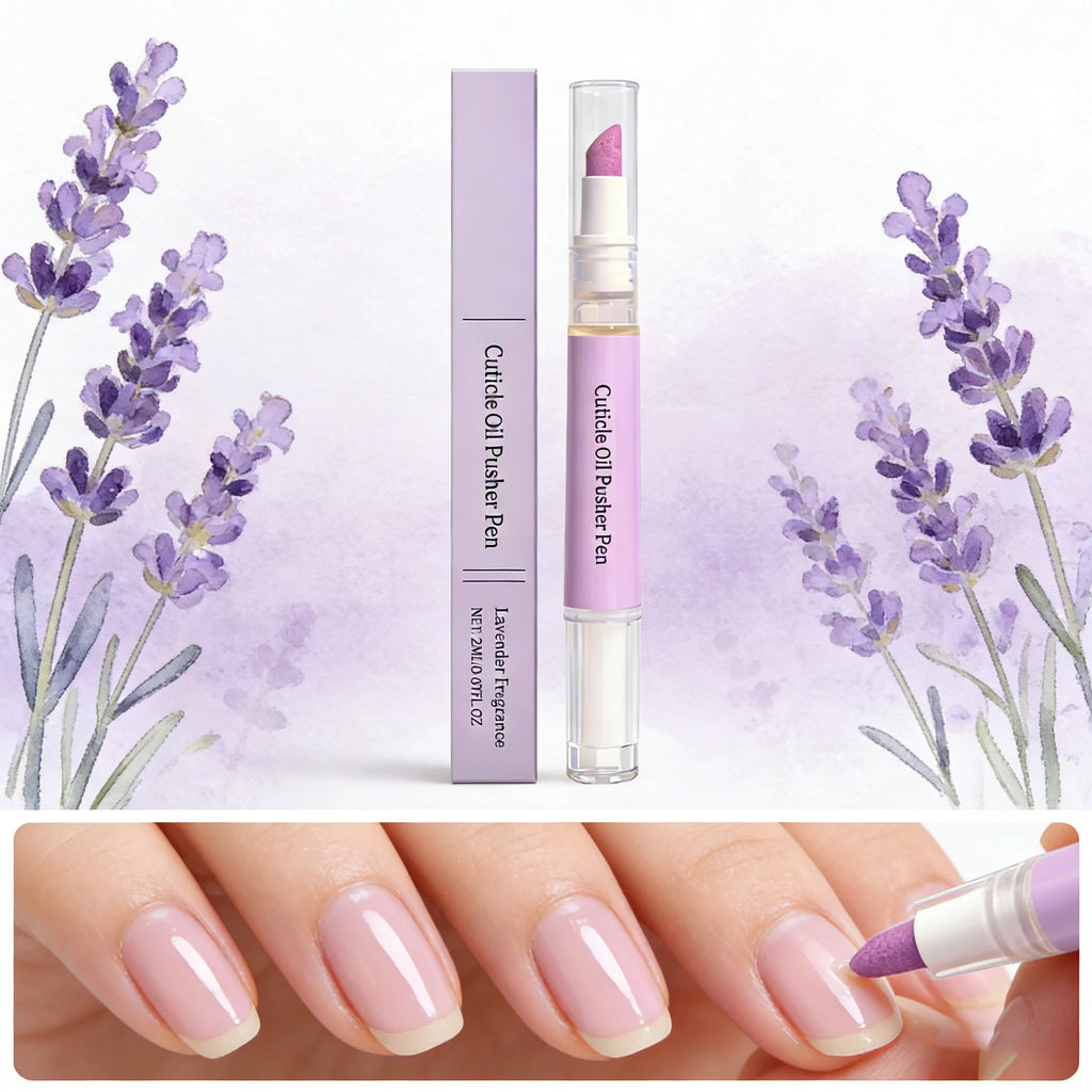 2-in-1 Cuticle Oil Pusher Pen | Lavender Nail Care Tool Cuticle Care Pen Oasis Select