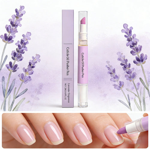 2-in-1 Cuticle Oil Pusher Pen | Lavender Nail Care Tool Cuticle Care Pen Oasis Select