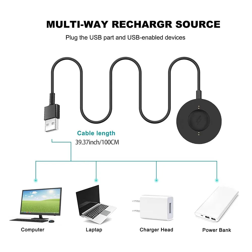 1M USB Charging Cable For Fossil Gen 6/Fossil Gen 5/Fossil Gen SE/Fossil Gen 4/Fossil Sport Charger Oasis Select