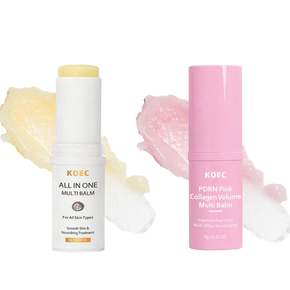 White Truffle Multi Balm Stick & PDRN Pink Collagen Volume Serum Stick Moisturizing Glowy Fade Fine Lines Finish Solid Skincare Oasis Select 2PCS